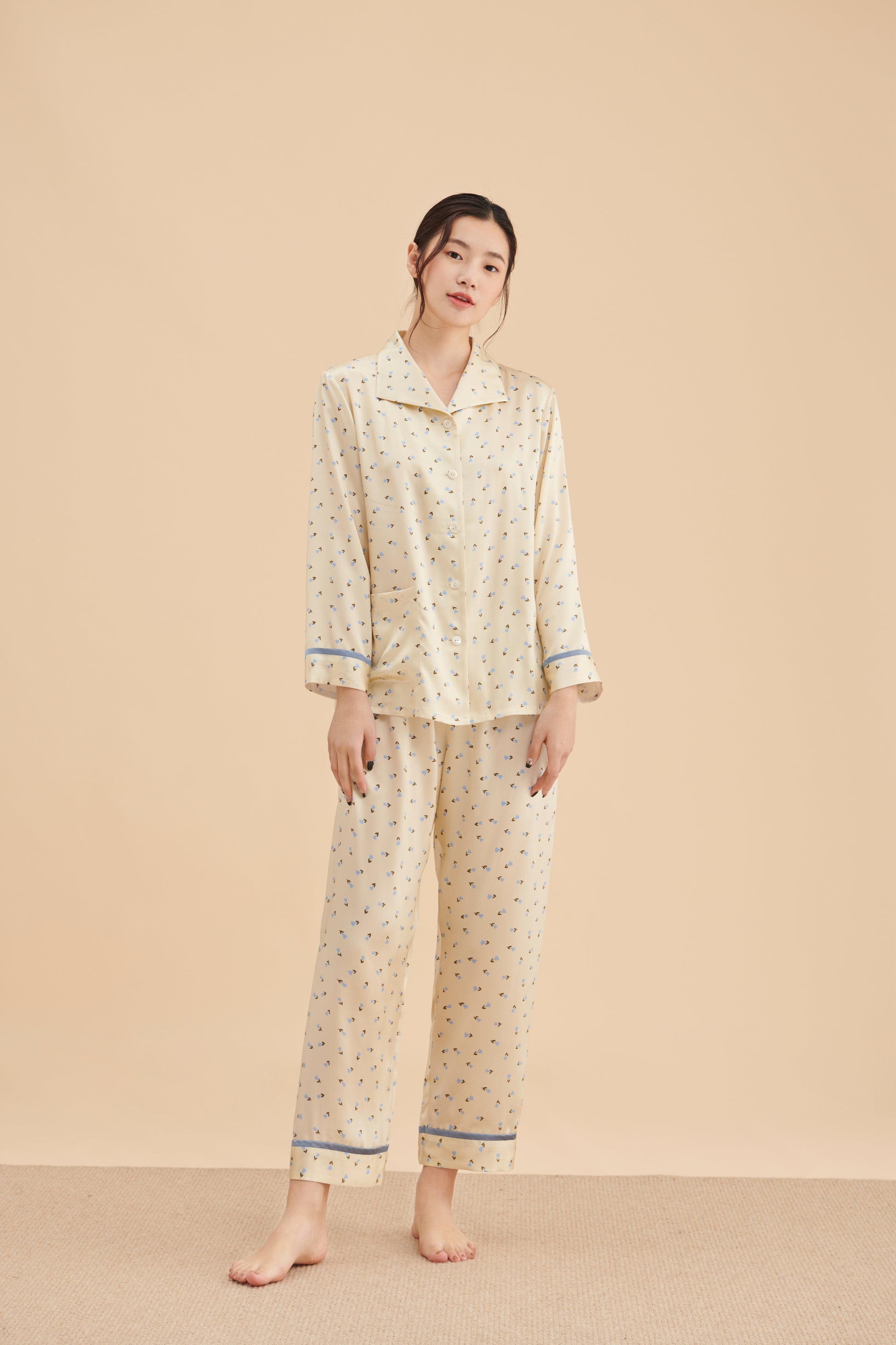 Floral Silk Pajama Set