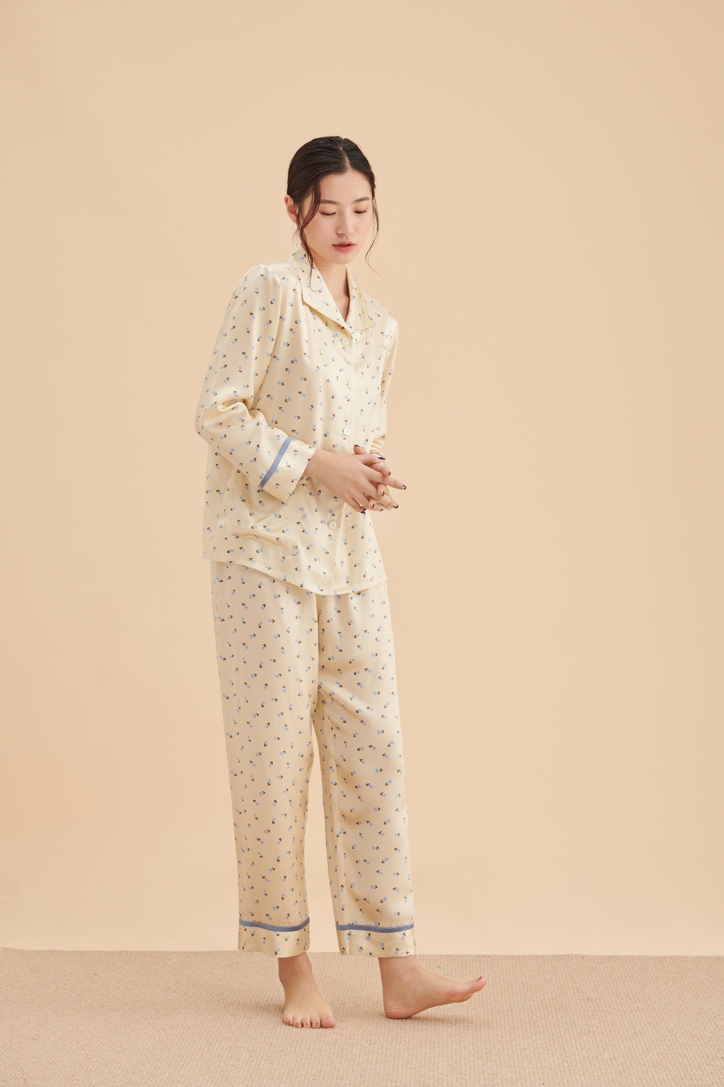 Floral Silk Pajama Set