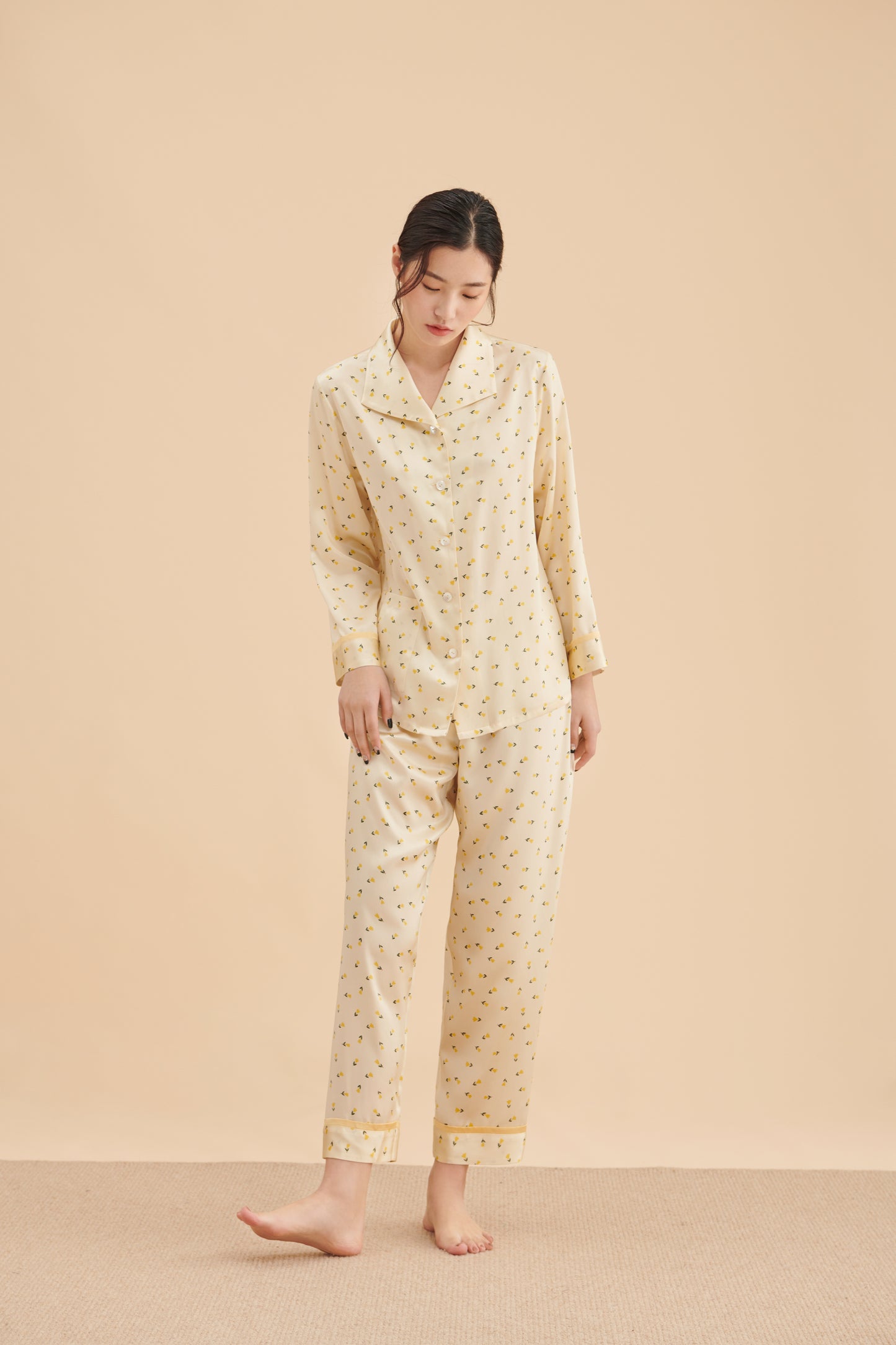 Floral Silk Pajama Set