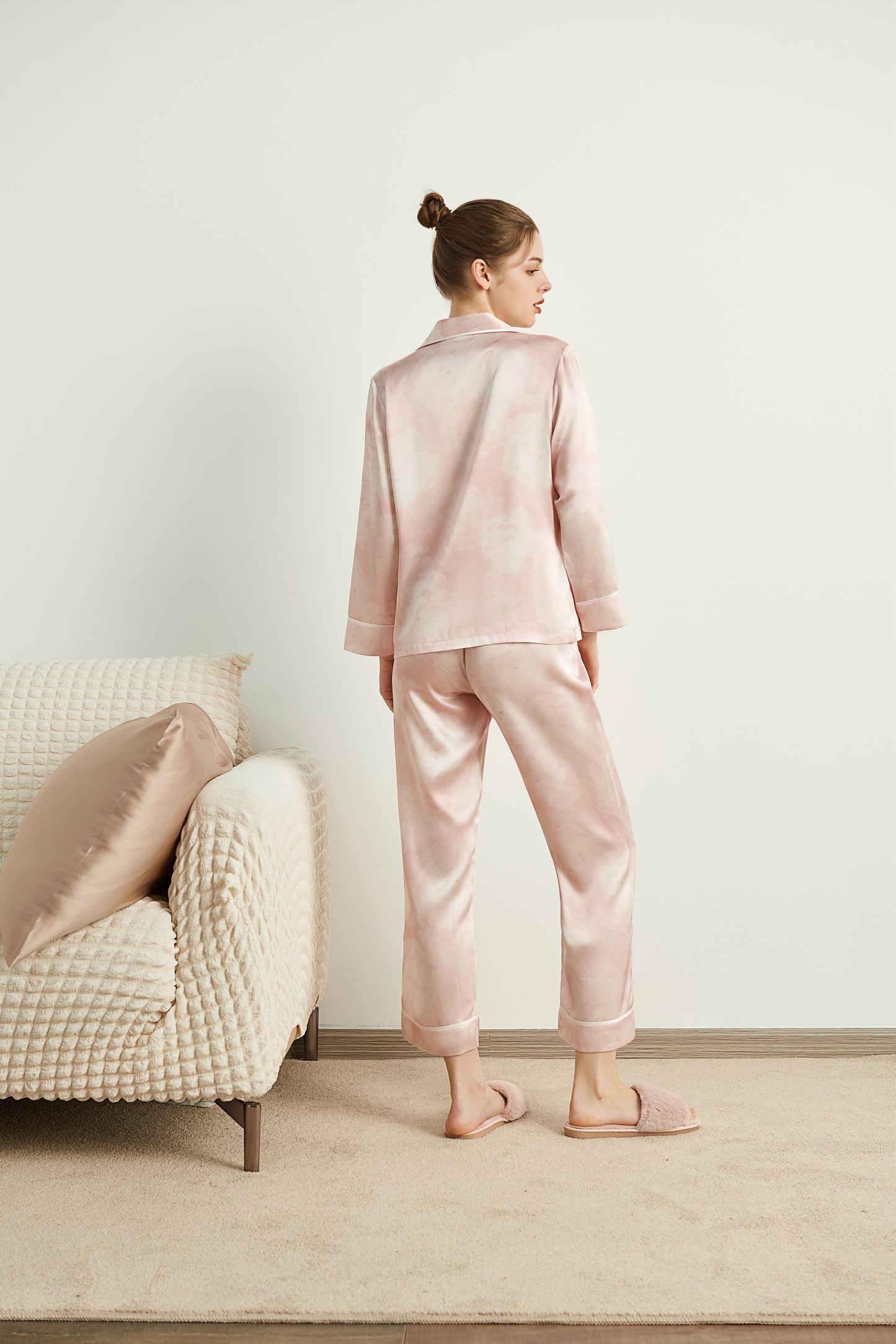 Rose Cloud Silk Pajama Set