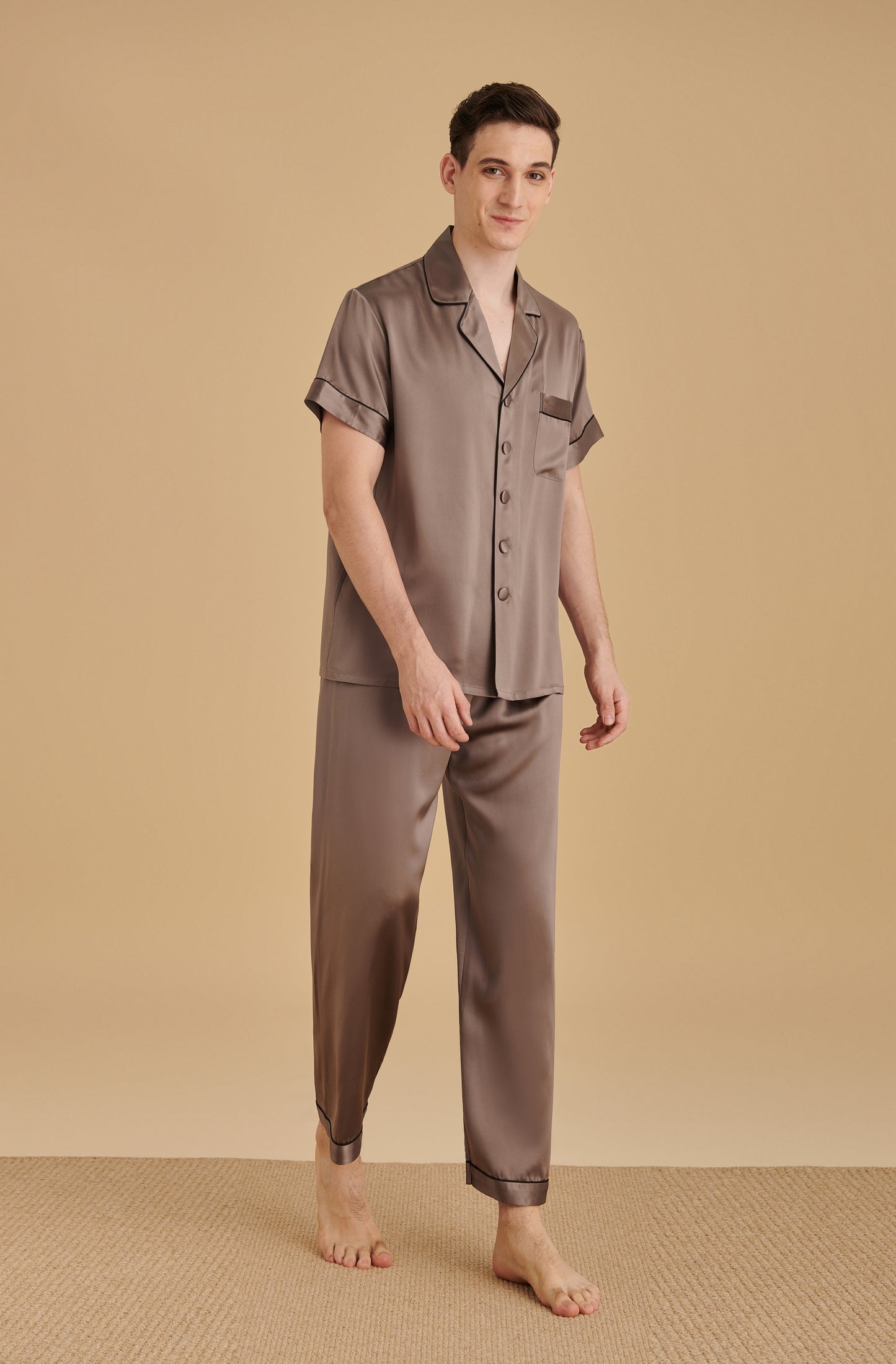 22 Momme Short Sleeves Men Silk Pajama set