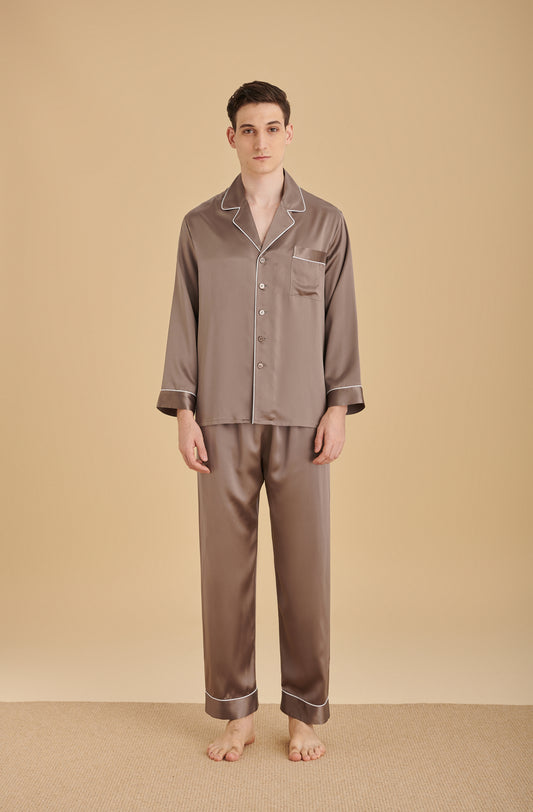 22 Momme Silk Pajamas Set With Lapel Collar