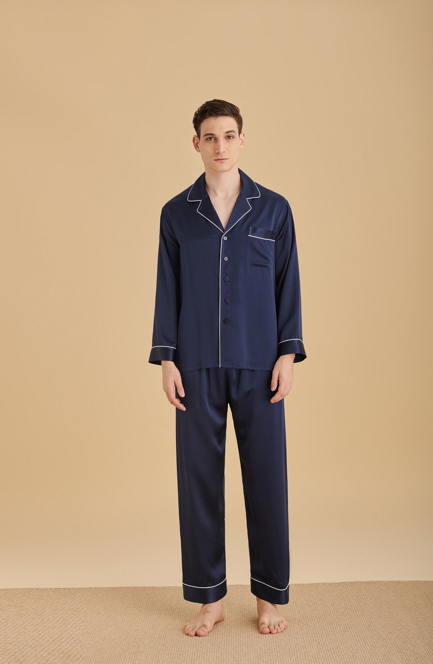 22 Momme Silk Pajamas Set With Lapel Collar