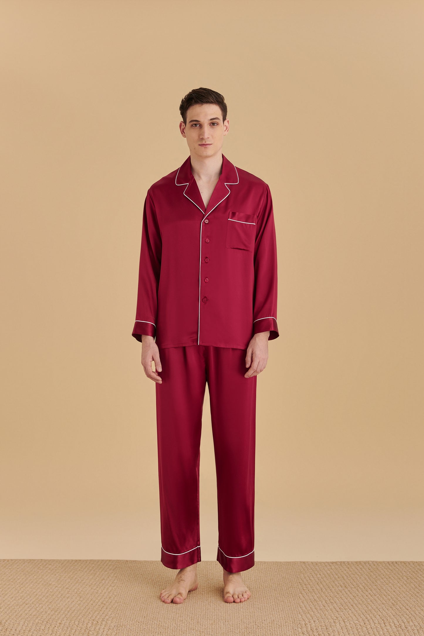 22 Momme Silk Pajamas Set With Lapel Collar