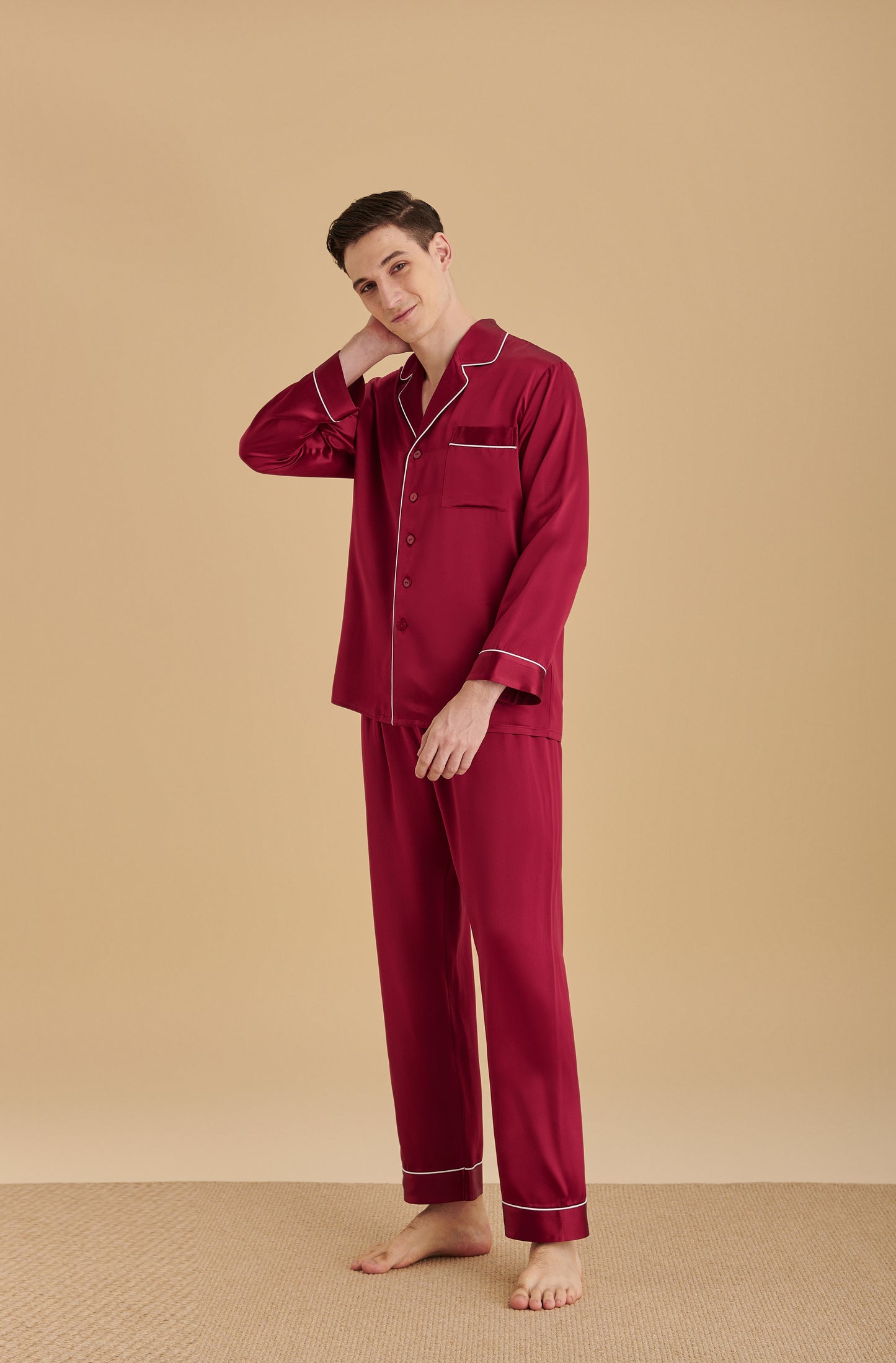 22 Momme Silk Pajamas Set With Lapel Collar